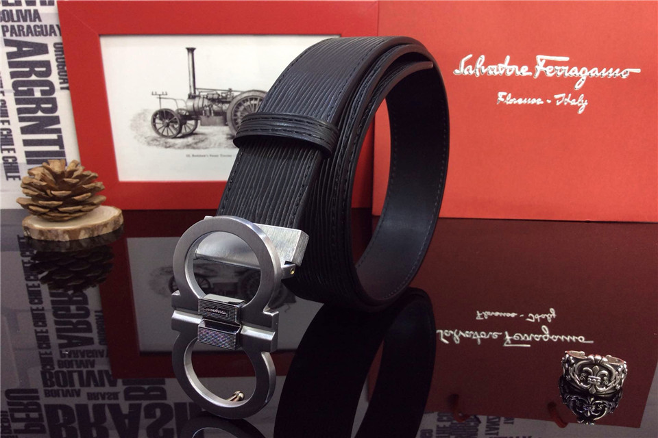 Ferragamo Gentle Monster leather belt with double gancini buckle GM152